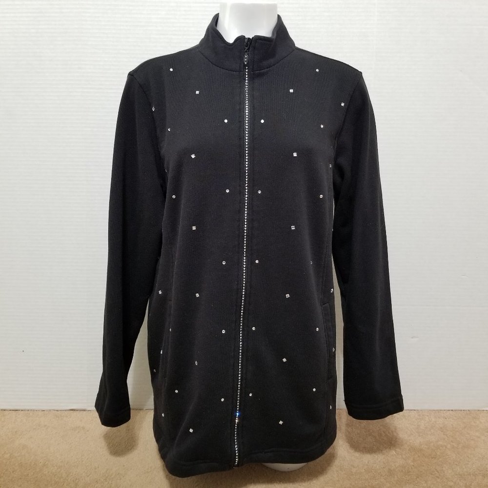 Quacker Factory Jacket Large Bedazzled Bling Rhin… - image 1